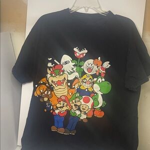 Black‎ T-Shirt with Colorful Game Characters